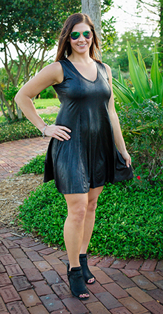 faux leather tunic dress,